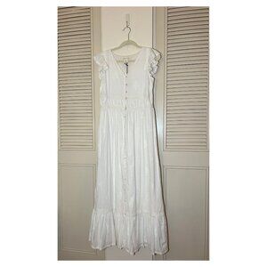 Rachel Zoe White Eyelet Flutter Sleeve Dress | Size 6